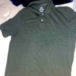 Mens L Faded Glory army green polo